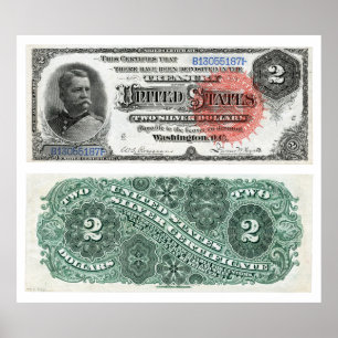 $2 Silver-sedelsserie 1886 Poster