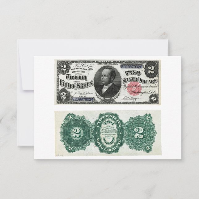 $2 Silver-sedelsserie 1891 Inbjudningar (Framsida)