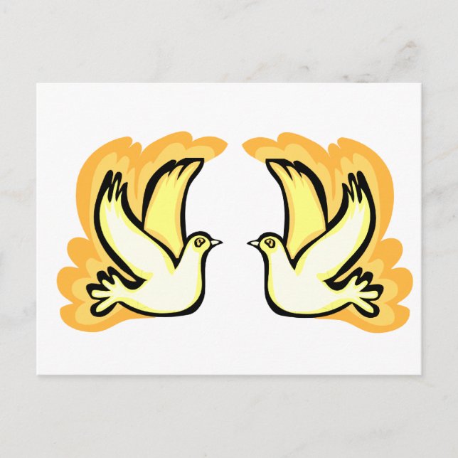 2 sköldpaddaduvor vykort (Framsida)