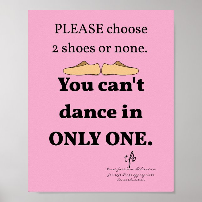 2 skor eller inga Lt. Rosa Dansstudio Poster (Framsidan)