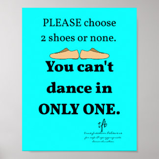 2 skor eller ingen cyan Dance Studio Poster
