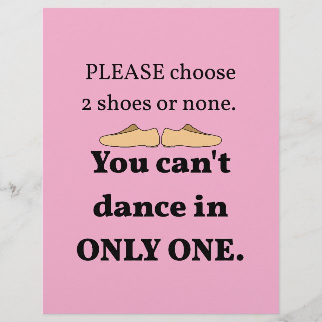 2 skor eller ingen Ljus rosa Reklamblad (Framsidan)