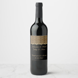 #2 Skriv ut Guld Diamonds Bling Bröllop Vinflaska Etikett