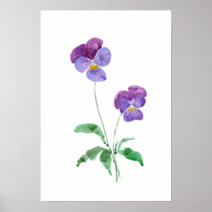 2 små fönsterrutor för lila, vattenfärg poster