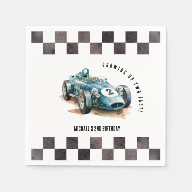 2 snabbfödelsedag, Tävling-bil Pappersservett (Framsidan)