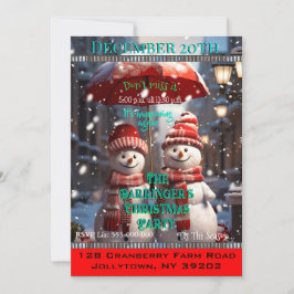 2 Snögubbe under julen Party Inbjudningar