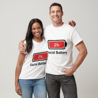 2% Socialt Batteri T Shirt