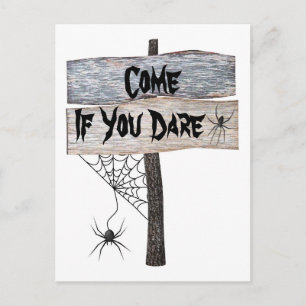 #2 Spindelnät Rustic Kom om du är Halloween Vykort
