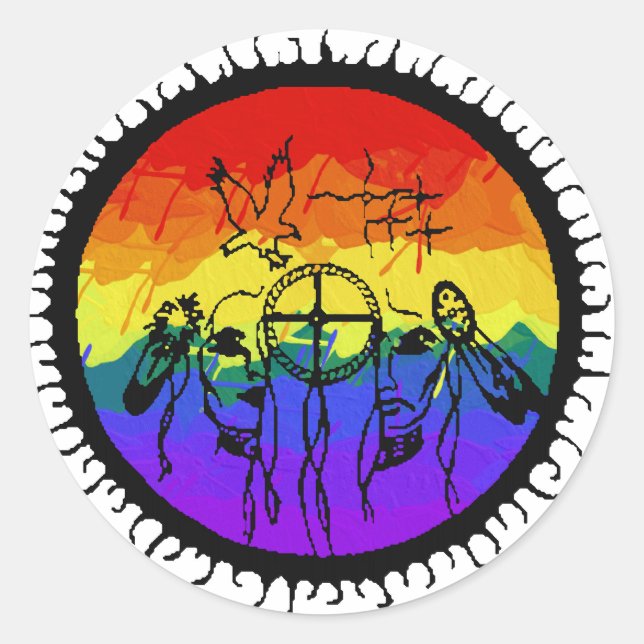 2-spirt bergsskum runt klistermärke (Framsida)