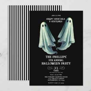 2 Spöken Spooky Halloween Ghost Party Inbjudningar