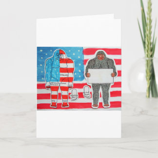 2 stora för A, text och flagga på U.S.A.flagga, Kort