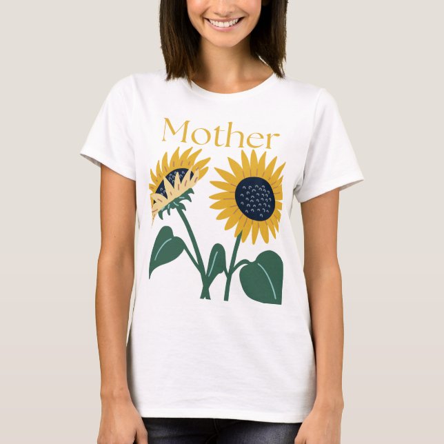 2 Stora solrosor med "Mor" T Shirt (Framsida)