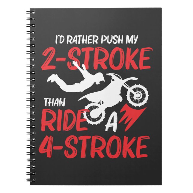 2 Stroke MX Motocross Dirt Bike Rider Supercross Anteckningsbok (Framsidan)