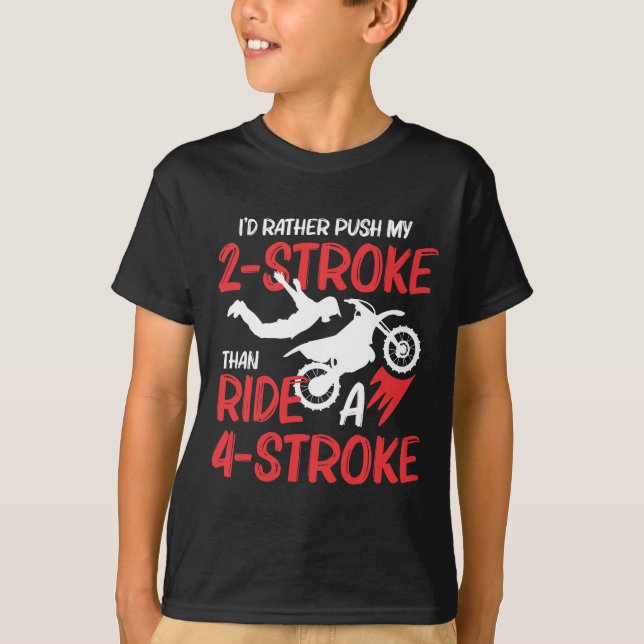 2 Stroke MX Motocross Dirt Bike Rider Supercross T Shirt (Framsida)