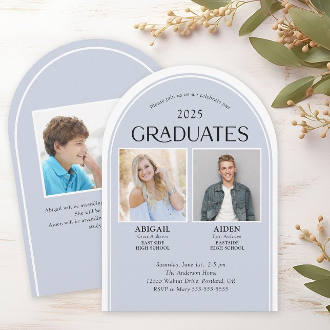 2 Student Dubbla Studenten Arch Inbjudningar (Skapare uppladdad)