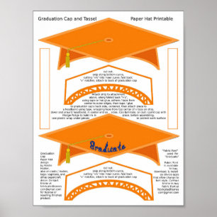 2 Studentmössors Papper Hats Student Blue Poster