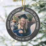 2 Svart Elegant med Photo Studenten Chalkboard  Wh Julgransprydnad Keramik<br><div class="desc">Minneshögtidlighålla student prestation med en elegant svart och vit anpassningsbar för krita, två foto runt studenten julprydnad. Bilder och all text är enkla att anpassa och kan vara olika framtill och bakåt. (IMAGE & TEXT DESIGN TIPS: 1) Lägg till blanksteg i början eller slutet om du vill justera skrivläget. 2)...</div>