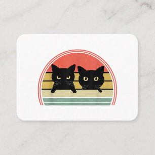2 Svarta katter Peeking Vintage Retro Cat Animal K Visitkort
