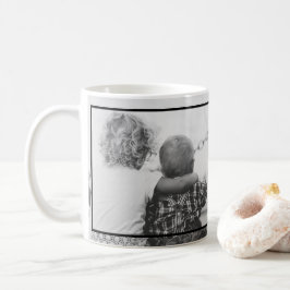 2 svarta och vita foton kaffemugg