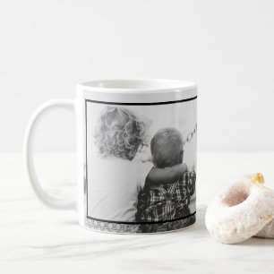2 svartvita foton kaffemugg