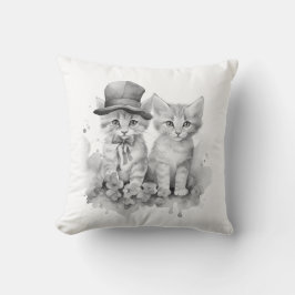 2 Svartvita kattungar Kudde