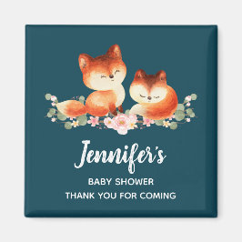 2 Synlig liten röd räv Vattenfärgskonstruktion - f Magnet