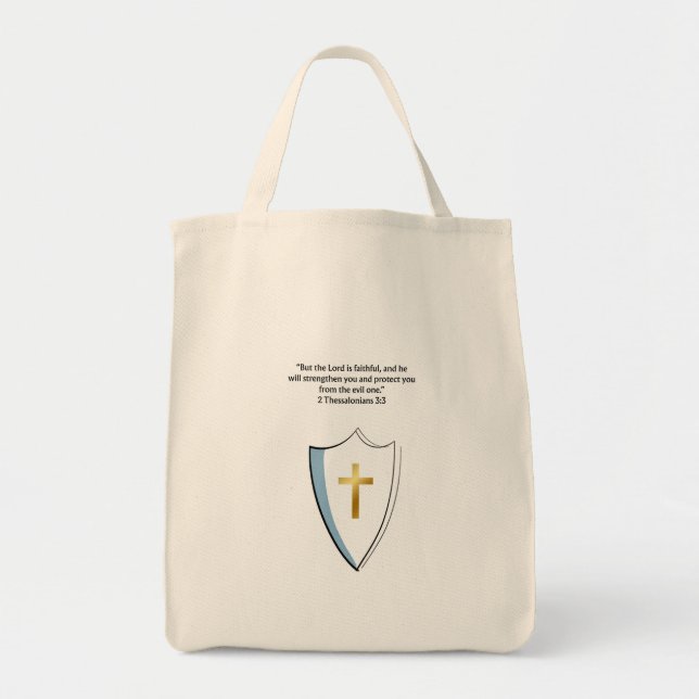 2 Thessalonians 3:3 Christian Gift Tote Bag Tygkasse (Framsidan)