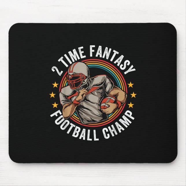 2 Tid Fantasy Football Champ Ffl Winner Retro Musmatta (Framsidan)