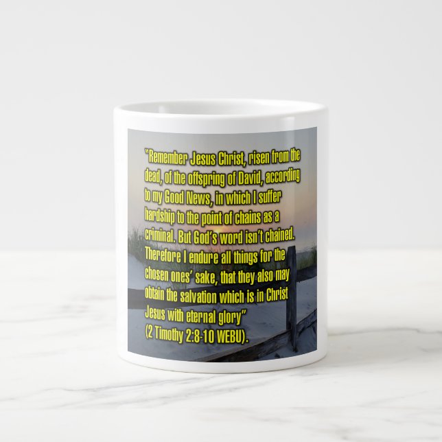 2 Timoteus 2:8-10 WEBU Mugg Jumbo Mugg (Framsidan)