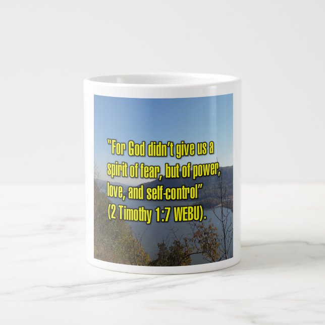 2 Timoteusbrev 1:7 WEBU Mugg Jumbo Mugg (Framsidan)