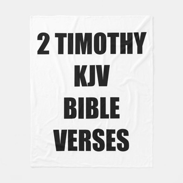 2 Timoteusbrevet KJV Bibelverser Fleecefilt (Framsidan)