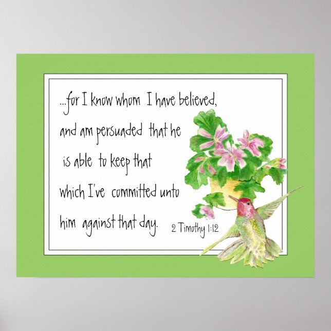 2 Timothy 1:12 Christian Encourpture Poster (Framsidan)