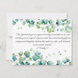 2 Timothy 1:7 Engelskt burmesiskt Ivy White Note C Anteckningskort
