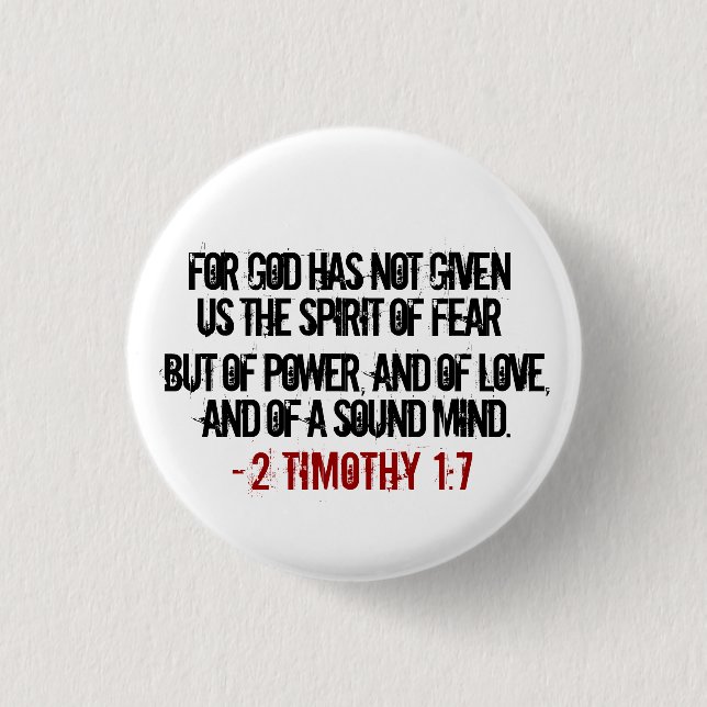2 Timothy 1:7 fet verse Knapp (Framsida)