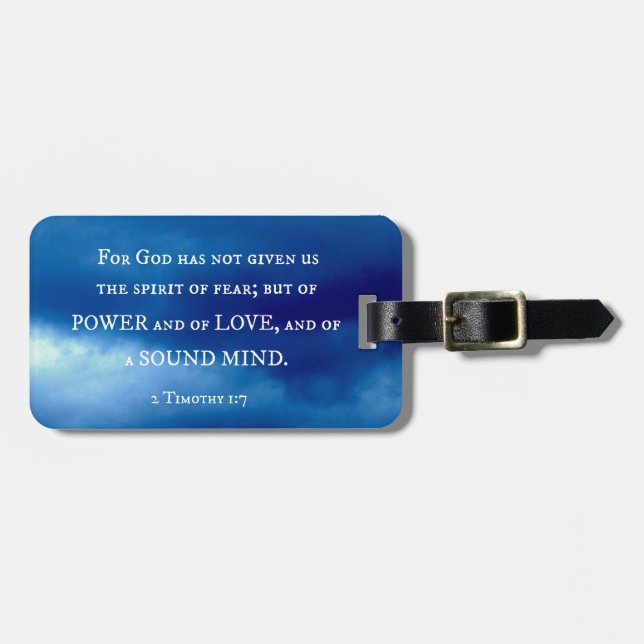 2 Timothy 1:7 Gud har inte gett... Bagagebricka (Horisontell Framsida)