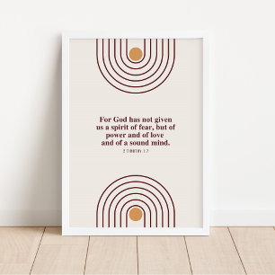2 Timothy 1:7 Gud har inte gett uttryck för någon  Poster