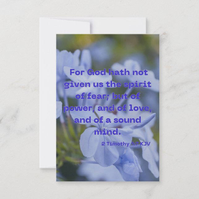 2 Timothy 1:7 KJV Bible Scripture Pic Hälsning Kort (Framsida)