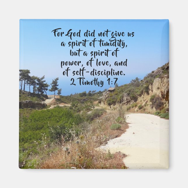 2 Timothy 1:7 Konfidentiell bibelverse Magnet (Framsidan)