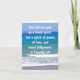 2 Timothy 1:7 Kristna är inte Tiid Bible Verse Kort