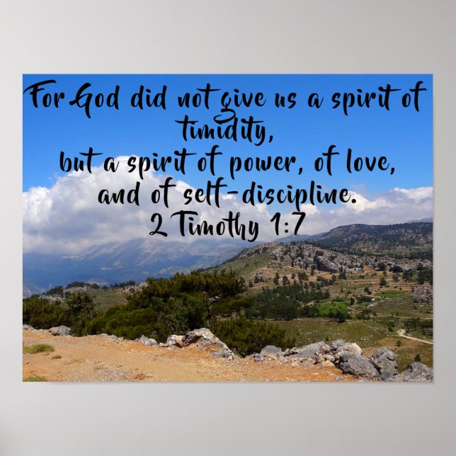 2 Timothy 1:7 Scenia Bible Verse Poster (Framsidan)