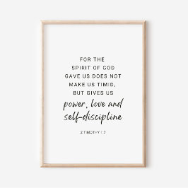2 Timothy 1:7 Strömförsörjning, Kärlek och självdi Poster