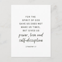2 Timothy 1:7 Strömförsörjning, Kärlek och självdi Vykort