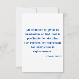 2 Timothy 3:16 Bible Verse Scripture Flat Hälsning Kort