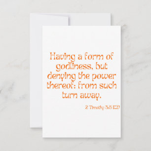 2 Timothy 3:5 KJV Bible Scripture Greeting Card Kort
