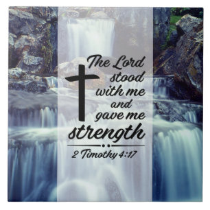 2 Timothy 4:17 Herren gav mig styrka Bibel Kakelplatta