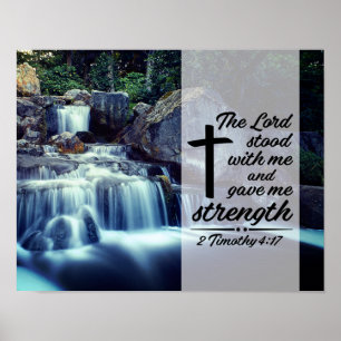 2 Timothy 4:17 Herren gav mig styrka Bibel Poster