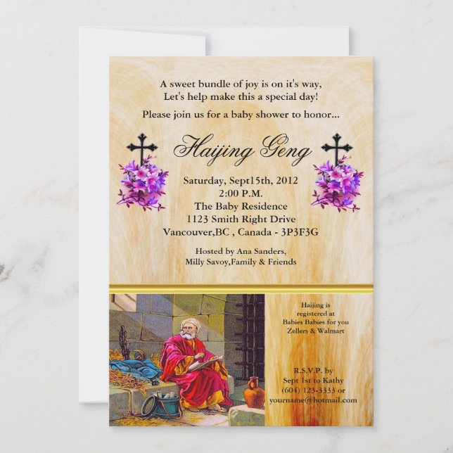 2 Timothy 4:6-8. Jag har Avslutat babyskor Inbjudningar (Framsida)