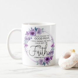 2 Timothy 4:7 Jag har behållit Lilans Blommigt Kaffemugg