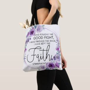 2 Timothy 4:7 Jag har behållit Lilans Blommigt Tygkasse