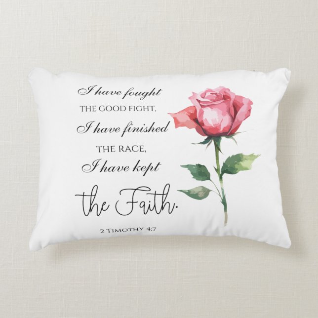 2 Timothy 4:7 - Jag har kämpat mot bran Prydnadskudde (Framsidan)